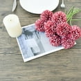 thumbnail image 5 of Burgundy Fake Flowers Artificial Chrysanthemum Ball Silk Flowers Fall Flowers 1" for Mother's Day Easter Home Kitchen Wedding Decorations, 5 of 5