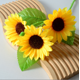 thumbnail image 1 of Xiao Hua 3 piezas de girasoles artificiales, flores falsas, flores artificiales para decoración de bodas, 1 of 5