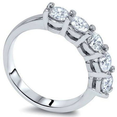 Pompeii 3/4ct Diamond 5-Stone Wedding Anniversary 14K White (G/H,I1)