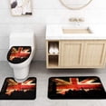 thumbnail image 4 of FMSHPON Retro 4 Piece Bathroom Set Shower Curtain Bath Rug Contour Mat and Toilet Lid Cover, 4 of 8