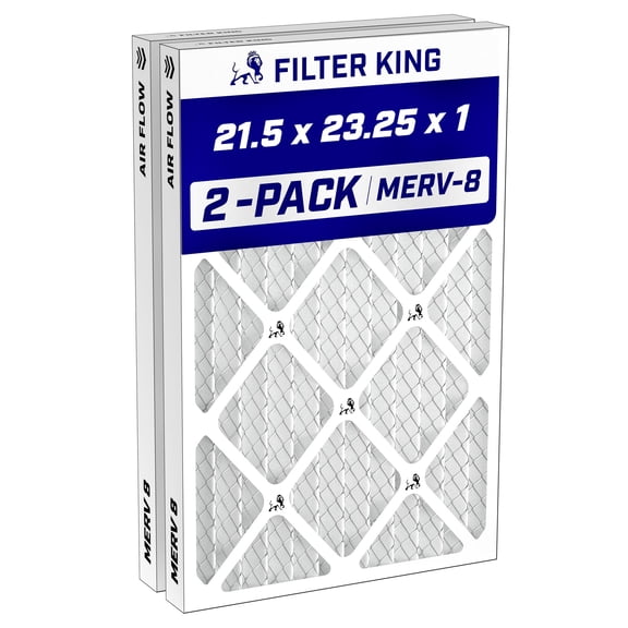 Filter King 21.5x23.25x1 Air Filter MERV 8, AC Furnace Filters (2-Pack)