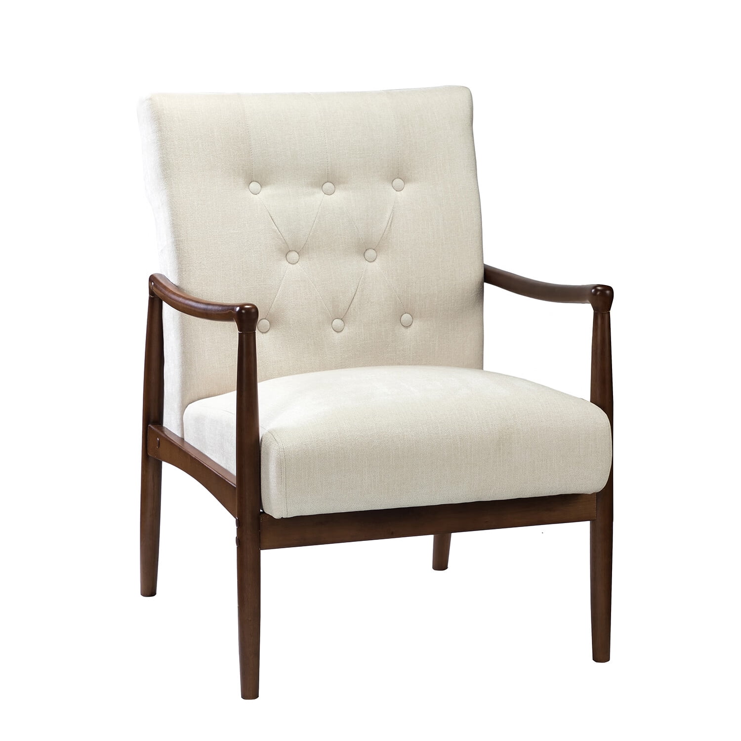 HULALA HOME Mid Century Modern Wooden Upholstered Accent Chair with