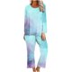 thumbnail image 2 of Puntoco Traje De Pantalón Y Manga Larga Con Cuello Redondo Y Estampado No Posicionado Para Mujer, Color Azul Cielo M, 2 of 5