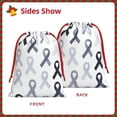 thumbnail image 4 of Super Soft Fabric Gift Bag Contraction Free Bag Mouth Pull Rope Design Red Ribbon Mouth For The Festival Cancer Awareness Ribbon Pattern - Grayscale Modern Small, 4 of 8