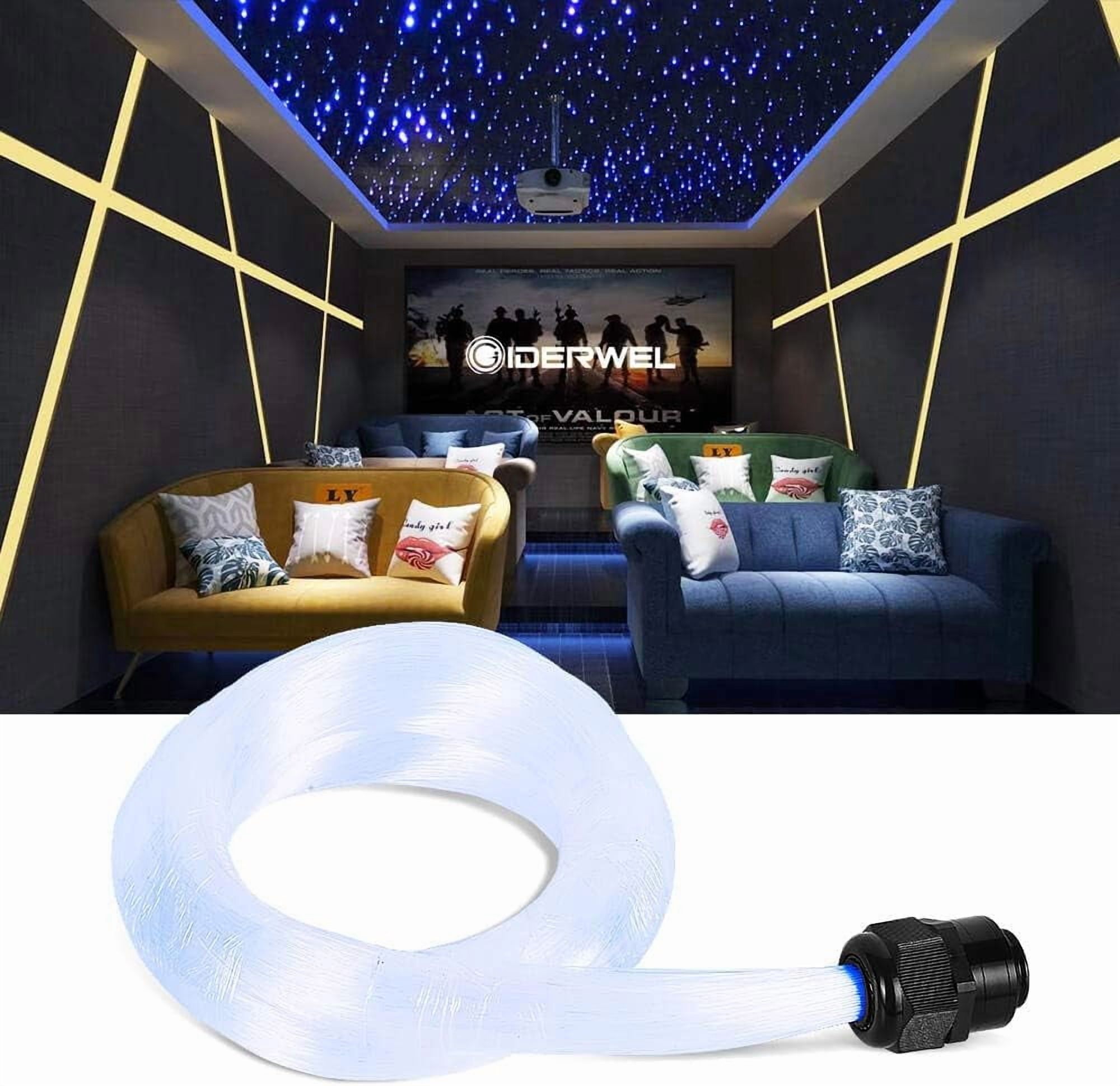 GIDERWEL Fiber Optic Cable 7.0 ft (approx. 2.0 m) 300 pcs 0.03 inch (0.75 mm) Plastic End Luminous Fiber Optic Cable, suitable for Starry Sky Ceiling Fiber Optic Lights and any Light Engine Drive