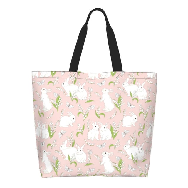 Easygdp Rabbit Bolsas Tote para Mujer, Bolsos de Hombro para Viaje, Bolsos de Mano de Gran Capacidad para Compras y Trabajo