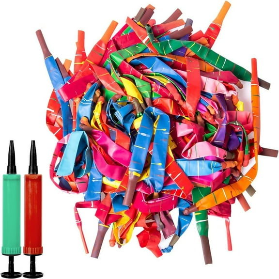 100pcs Rocket Balloons with Two Air Pump Colorful Giant Rocket Balloons for Parties