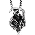 thumbnail image 1 of Collar con Dije Calavera Muerte, Collar Cadena Para Hombre o Mujer Punk Rock Gótico Rapper MADIOLA Punk, Gotico, 1 of 4