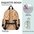 thumbnail image 5 of Orange Daisy Flower Smiley Faces Pattern Backpack for School,Cute School Bag,Schoolbag with Adjustable Shoulder Straps & Padded Back,15.25"x11.5"x5.25", 5 of 5