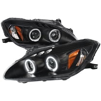 Spec-D Tuning Dual Angel Eyes   LED Projector Headlights Black Compatible with 2000-2003 Honda S2000 AP1 HID Type Left   Right Pair Headlamps Assembly