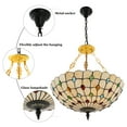 thumbnail image 4 of ChicHomey Vintage Tiffany Chandelier Hanging Light Stained Glass Pendant Lamp 20 Inch, 4 of 6