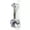 White, variant on Surgical Steel Navel Rings Crystal Belly Button Ring Bar Piercing Jewelry_yi-Pink