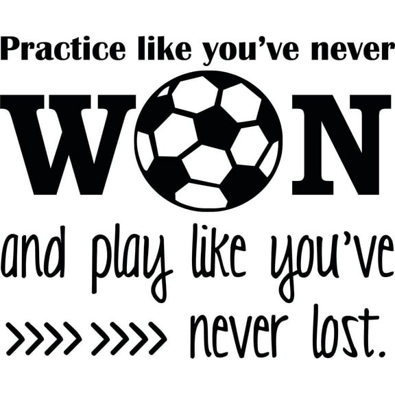 Soccer Wall Quote & Decal Decoration - Inspirational Sports Lettering for Bedroom - Vinyl Sticker / Decor - 20"x18"
