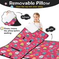 thumbnail image 3 of Robot and Rockets Red Pattern Teens Toddler Nap Mat with Pillow, Sleeping Mat Bag for Preschool Daycare 59"x22", 3 of 6
