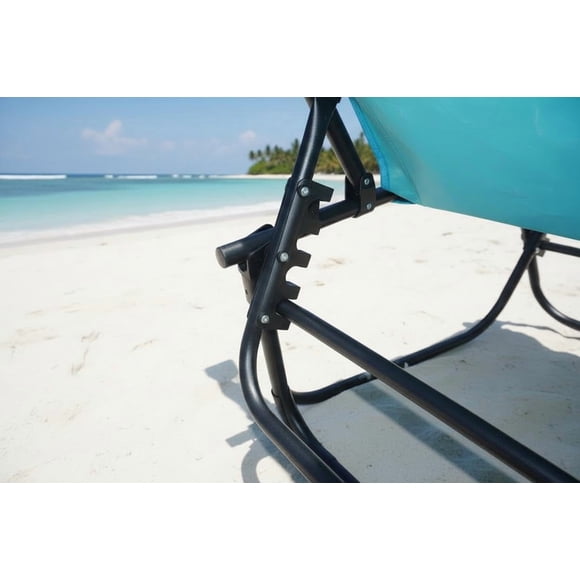 Chaise Longue Pliante avec Ouverture pour le Visage – Dossier Réglable à 5 Positions, Oreiller et Poche Latérale – Chaise de Bronzage Portable pour Patio, Jardin, au Bord de la Piscine, Plage – Bleu