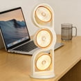 thumbnail image 5 of 3 Head Desk Fan Night Light Air Circulator Portable Quiet Cooling Desk Fan 3 Speed Office Dorm Desktop Table Personal, 5 of 7