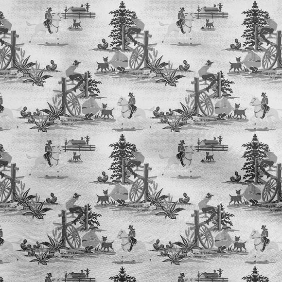 oneOone Cotton Poplin Gray2 Fabric Cowboy Sewing Material Print Fabric By The Yard 56 Inch Wide