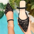 thumbnail image 5 of Samdudou Dressy Flats for Women Elegant Pointed Closed Toe Slingback Shoes Sheer Mesh Rhinestone Embellished Slides Wedding Evening Party Bridal Footwear Style, 5 of 9