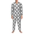 thumbnail image 3 of Balery Happy Soccer Pijama para Hombre de Dos Piezas con Manga Larga, Conjunto de Dormir y Descanso Suave con Bolsillos-X-Large, 3 of 7