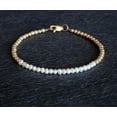 thumbnail image 2 of Fresh Water Pearl 3mm Rondelle Shape Smooth Cut Beads 7 inch Gold Plated Clasp Bracelet for men, women, unisex. Link Chain Stacking Bracelet.|LINK_02960, 2 of 4
