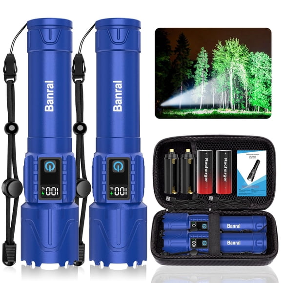 Linterna Banral recargable 5000 mAh, impermeable, 5 modos, azul