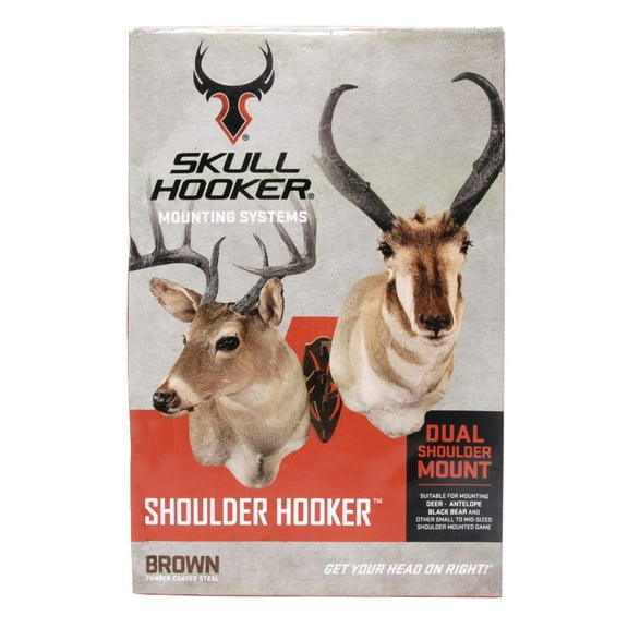 Skull Hooker Small/Medium Game Steel Powder-Coated Dual Shoulder Mount with 8-inch Swing Arm, Brown