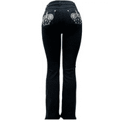 Jack David/H&Y Women's Rhinestone Bootcut Stretchy Denim Jeans Pants