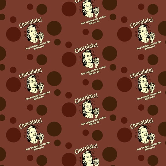 Chocolate More Satisfying Than Any Man Will Ever Be Funny Humor Retro Premium Roll Gift Wrap Wrapping Paper