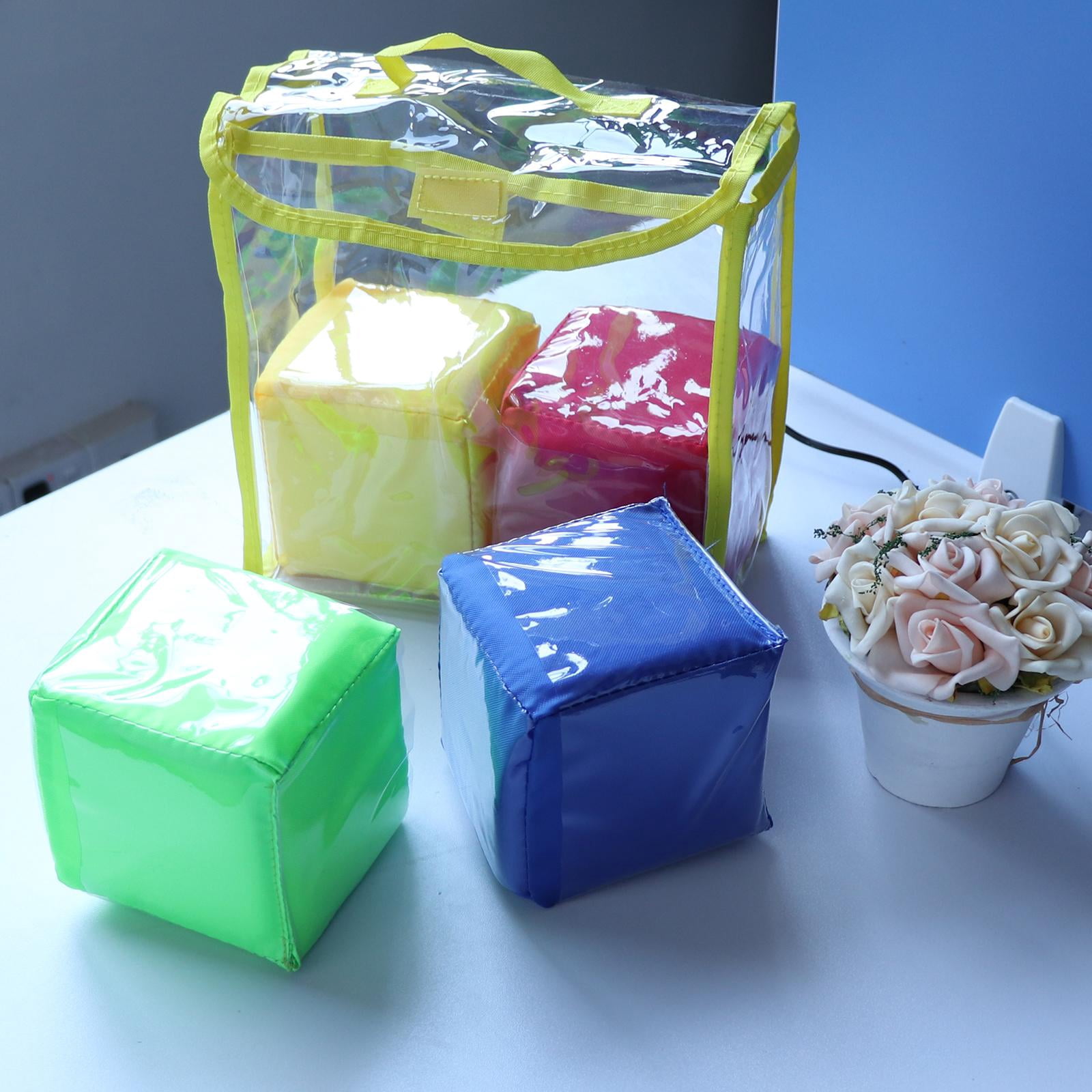 LeeQinersw 4 Pack 4" Playing Game Dices Soft Foam Cubes Diy Learning Cubes for All Subjects
