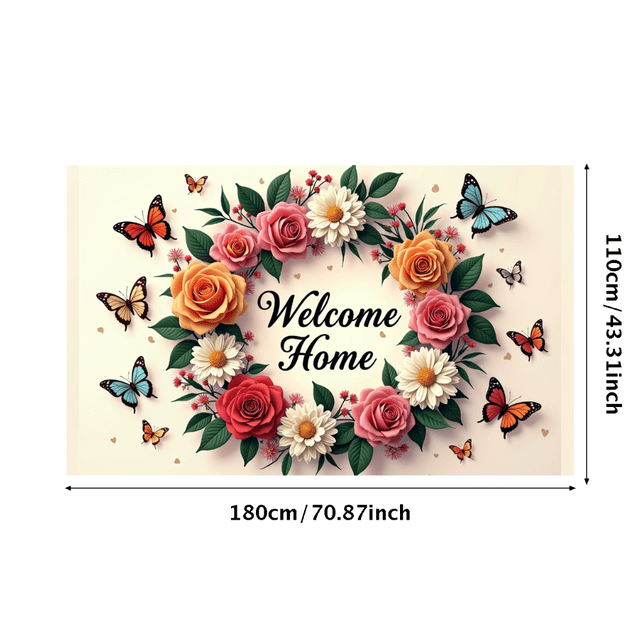 Welcome Home Banner Colorful Background Banners Decorations Backdrop Photography Party Supplies Balloons Celebration Festive Home Decor