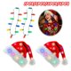 thumbnail image 2 of Gorros navideños de Papá Noel con luces LED brillantes, conjunto de collar luminoso, gorro de Papá Noel de felpa suave y divertido, gorros de Navidad de Año Nuevo para niños y adultos, regalo, 2 of 4