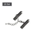thumbnail image 3 of 20Sets Ribbon Crimp Clamp Ends with Lobster Claw Clasps & Chain 30mm Metallic Black, 3 of 6