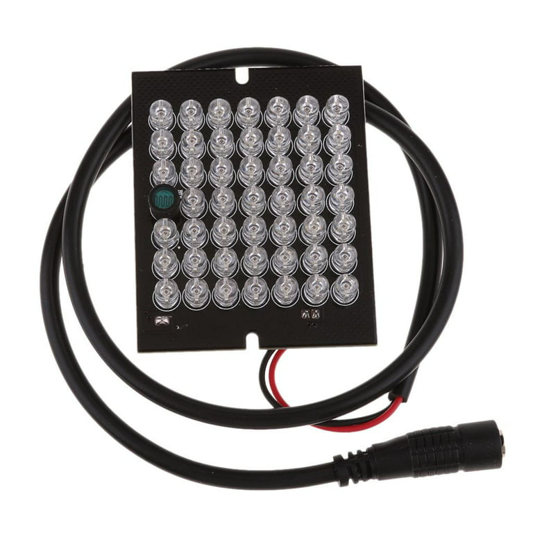 2x 940nm 48 LED Array Board IR with IR Range Up to 30m Camera Modules, Power DC 12V, Size: As described, Black