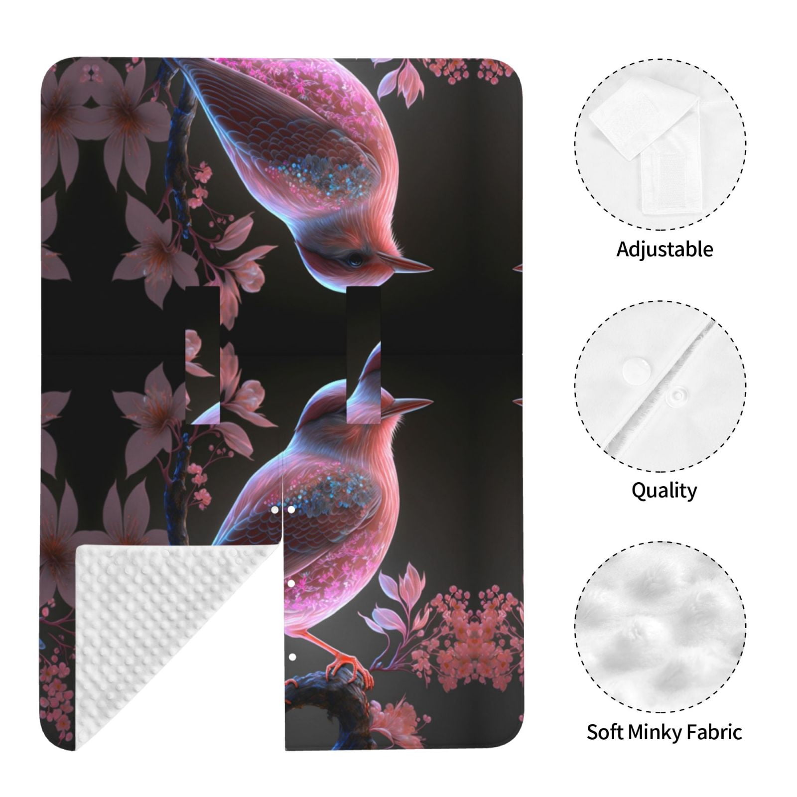 Car Seat Cover Baby - Pink Patterned Bird Breathable Infant Car Seat Cover for Baby Carseat, Lightweight Comfort Baby Essentials Must Haves Newborn Stuff for Girl Boy