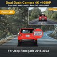 thumbnail image 4 of Fitcamx Front 4K+Rear 1080P Dash Cam Adapts for Jeep Renegade 2015-2024 (Grey), OEM Factory Look, Built-in WiFi & APP, Parking Mode, 128GB Card, 4 of 6