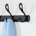 thumbnail image 4 of Uxcell 17.7" Dual 5 Hooks Wall Hooks Coat Rack Coat Hooks Zinc Alloy Black-B  1pcs, 4 of 7