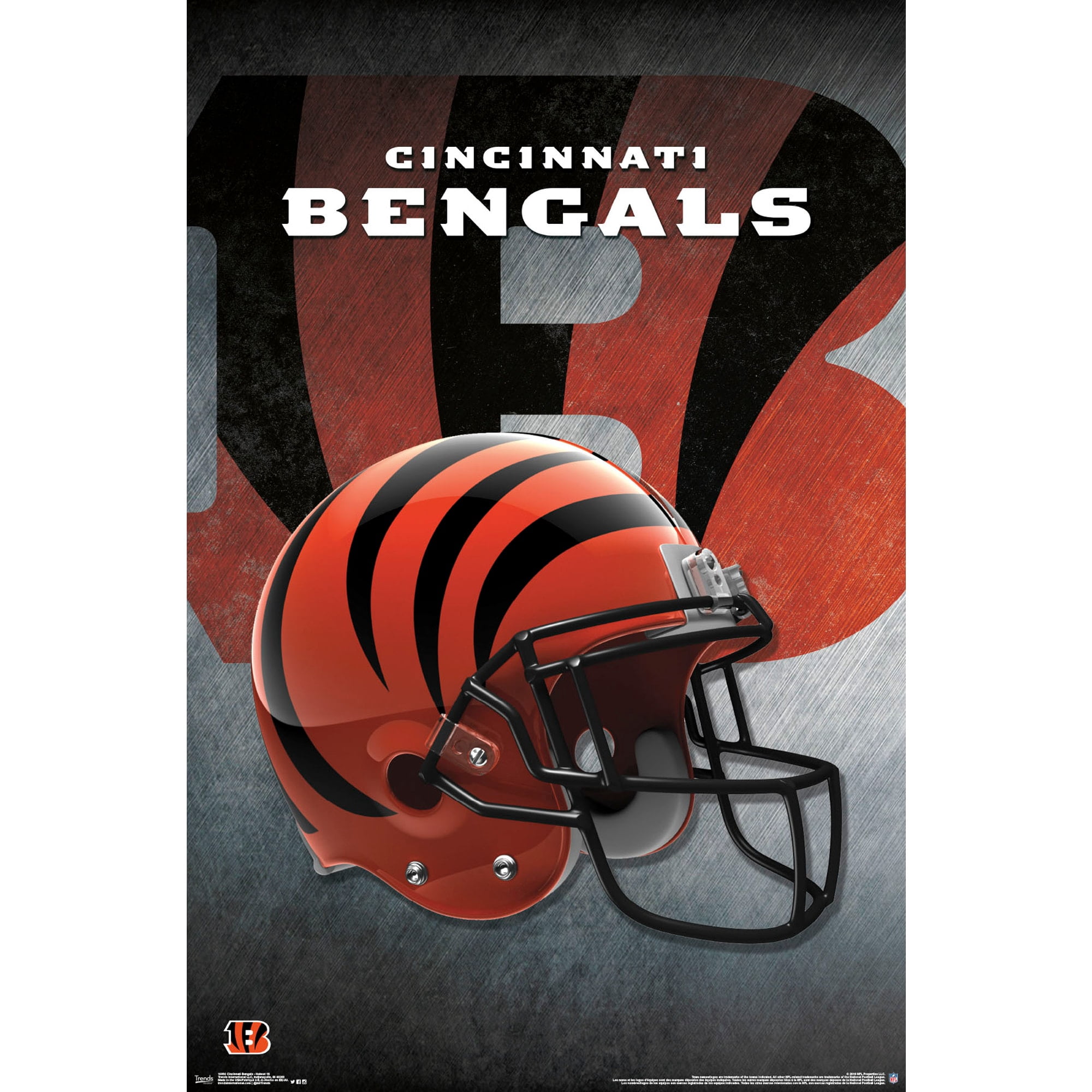 Cincinnati Bengals Helmet 22 X 34 Logo Poster Walmart