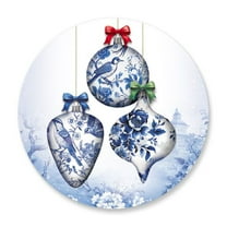 CURRENT Blue Christmas Chinoiserie Seals (622940)-Set of 72 Envelope Stickers, 1.5 inches Diameter, for Cards, Presents, and Crafts