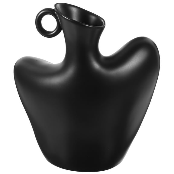 FRCOLOR Unique Body Art Inspired Ceramic Vase for Decoration Black Modern Design
