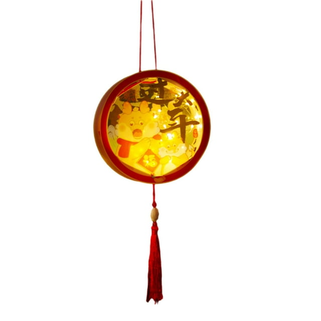 segolike Chinese New Year Lantern Making DIY Handheld Lantern with Tassels Dragon Lantern A