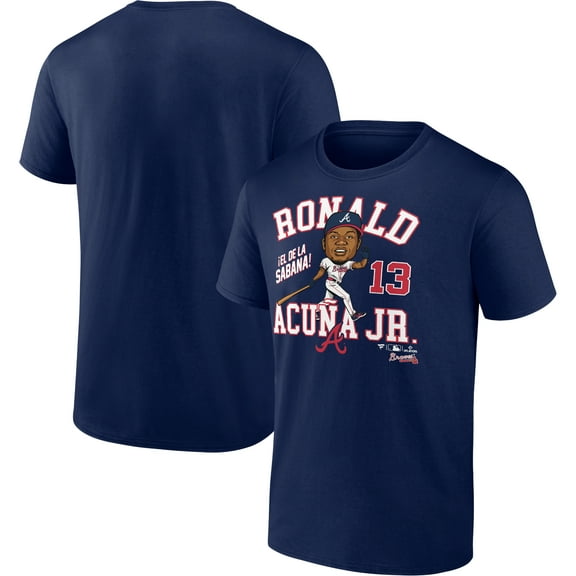 Men's Fanatics Ronald Acu-a Jr. Navy Atlanta Braves Hometown Caricature T-Shirt