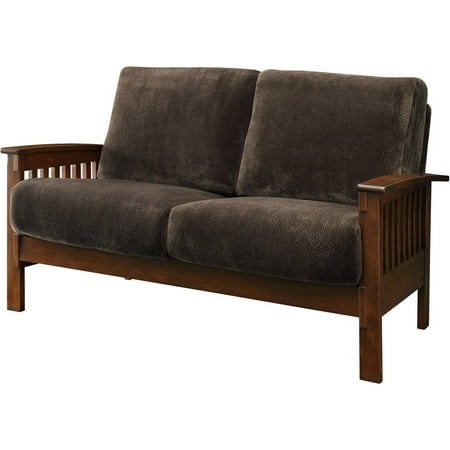 - Weston Home Mission Fabric Loveseat Couch, Microfiber Seat Cushions