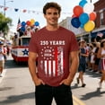thumbnail image 2 of LIIPEE Men T-Shirts Casual Independence Day We The People 250 Years 1776-2026 Fashion Graphic Short Sleeve Crew Neck T Shirt Male Patriotic Classic Fit Comfortable Breathable Tee Tops,L, 2 of 3