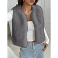 BTFBM Faux Fur Vest Women Fall Fashion Sleeveless Fuzzy Jacket Fluffy ...