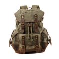 thumbnail image 5 of Mornei Canvas Backpack Casual Daypack Outdoor Portable Men Women Hiking Travel Rucksack Dark Green, 5 of 9