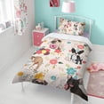 thumbnail image 4 of Dogs with Party Hats and Flowers Duvet Cover and Pillowcase Set for Single Bedding, Bedroom Accessories for Kids Teens, 4 of 5
