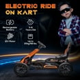 thumbnail image 3 of Aosom 12V Electric Go Kart for Kids, Outdoor Ride-On Toy with Forward Backward Drive & Adjustable Speed, Gift for Child 3-8 Years Old, Orange, 3 of 9