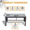 thumbnail image 5 of Omniberg 32 Inch Outdoor Wicker Coffee Side Table, Rectangular Patio Bistro Table Bar Dining Table with Tempered Glass Top for Garden Yard Porch, 5 of 8