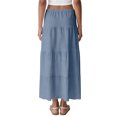 thumbnail image 6 of Women's Solid Color Midi Skirt, High Waist A-Line Casual Skirt, Versatile Basic Skirt for Office, Daily Wear and Spring Outfits,Light Blue,S, 6 of 6