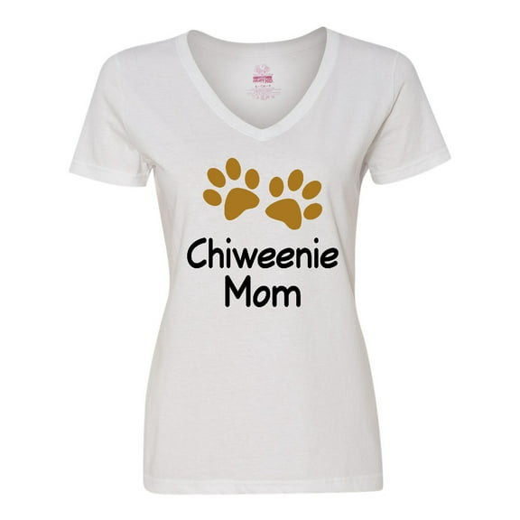 Inktastic Chiweenie Mom Paw Print Women's V-Neck T-Shirt